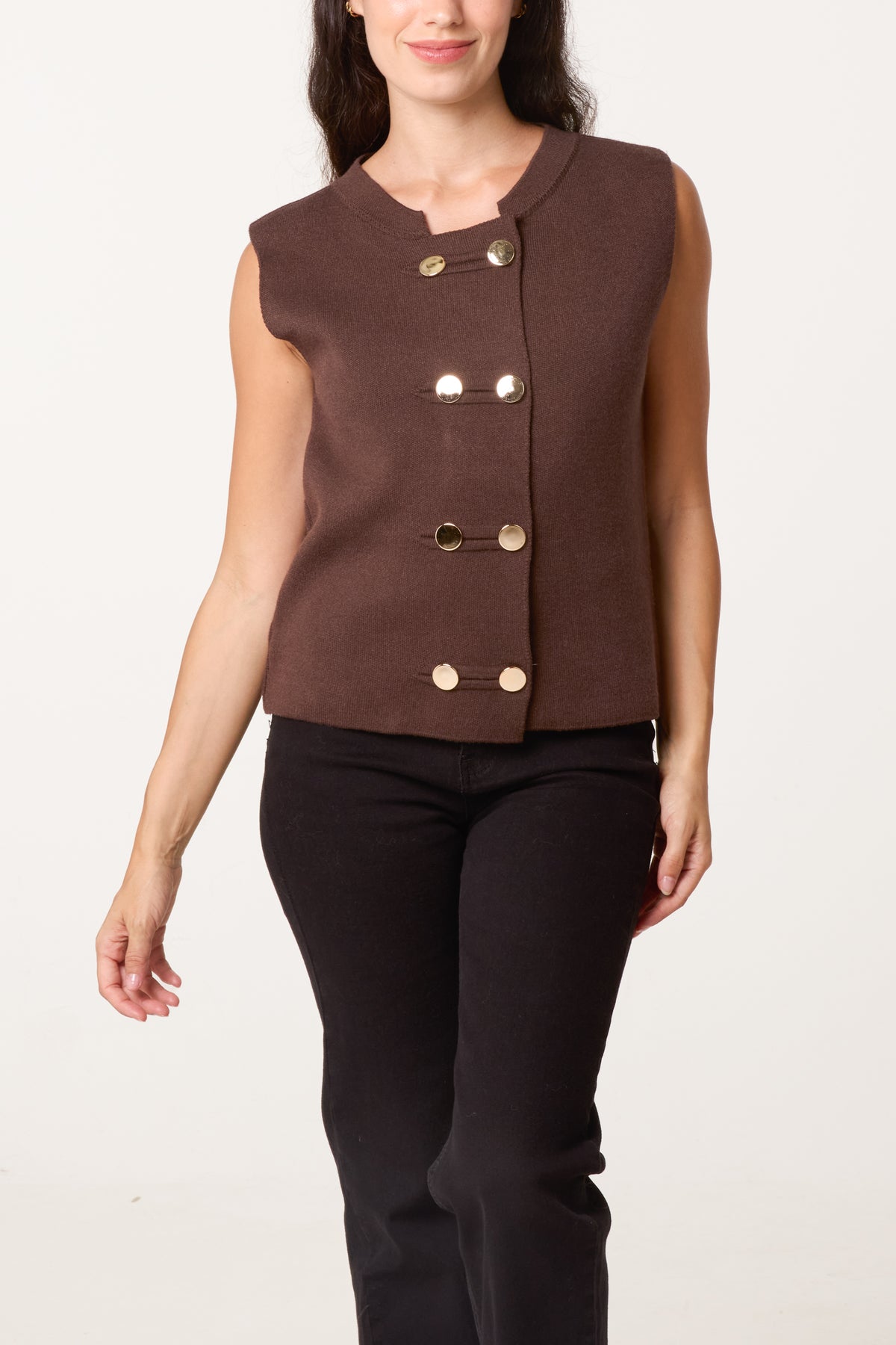 Golden Button Essential Knit Waistcoat