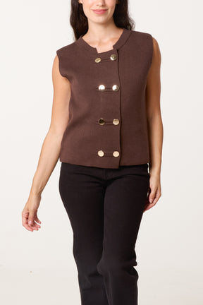 Golden Button Essential Knit Waistcoat