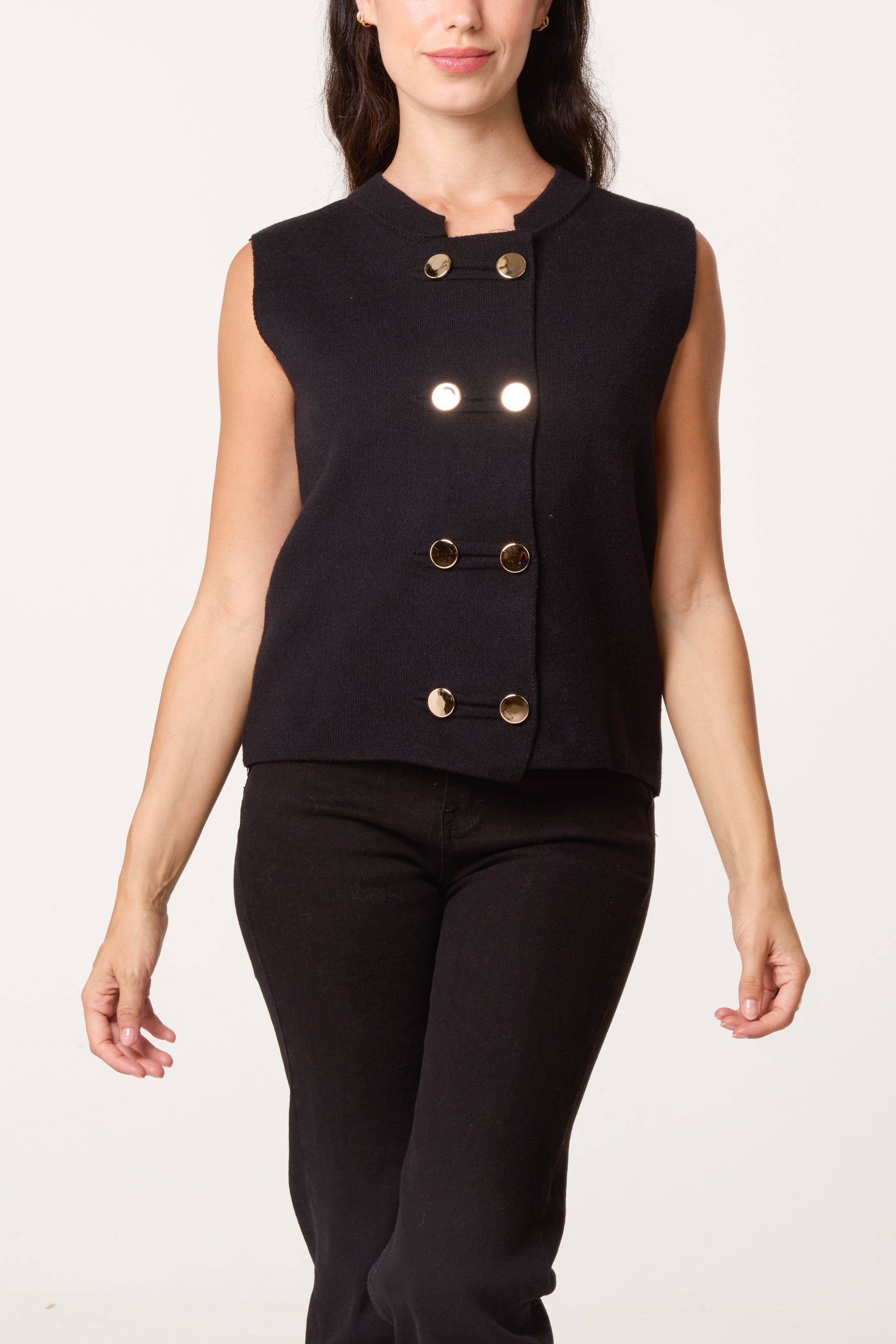 Golden Button Essential Knit Waistcoat