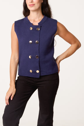 Golden Button Essential Knit Waistcoat
