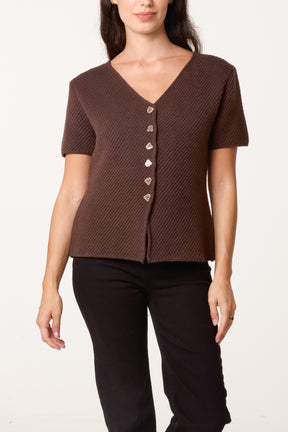 Button Through Essential Peplum Top
