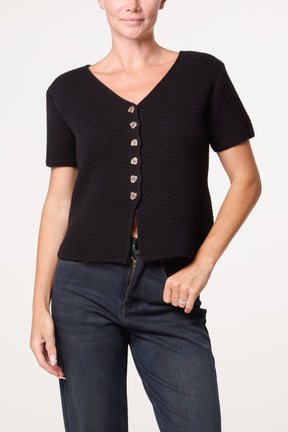 Button Through Essential Peplum Top