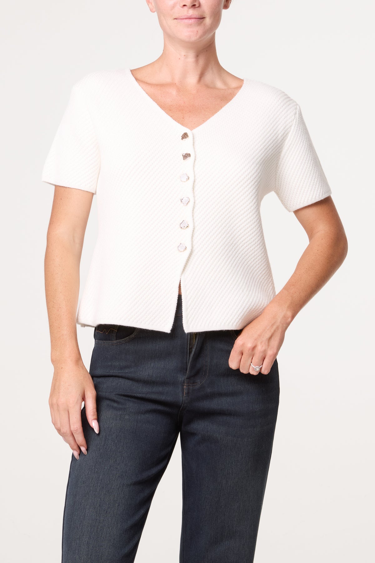 Button Through Essential Peplum Top