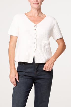 Button Through Essential Peplum Top