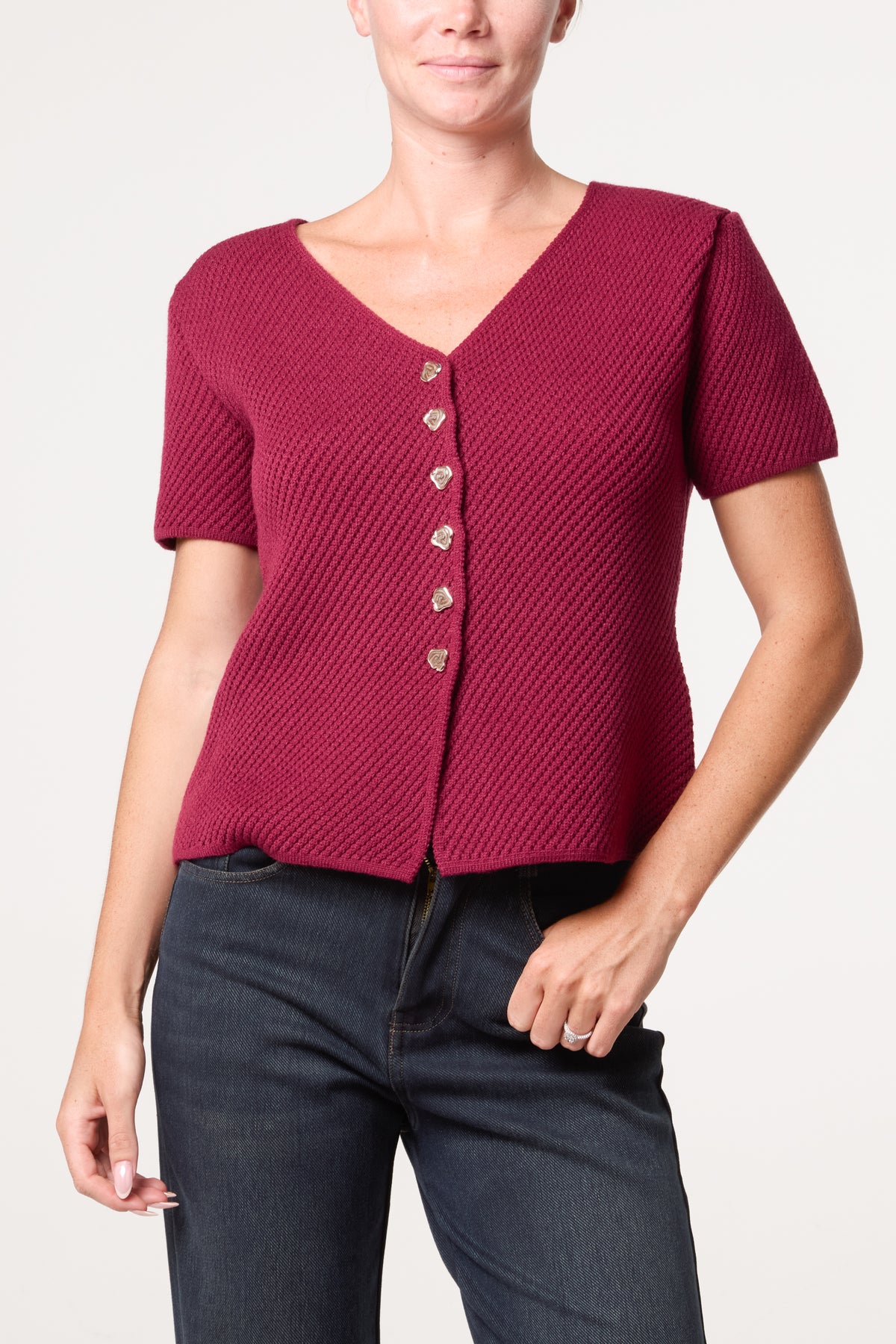 Button Through Essential Peplum Top
