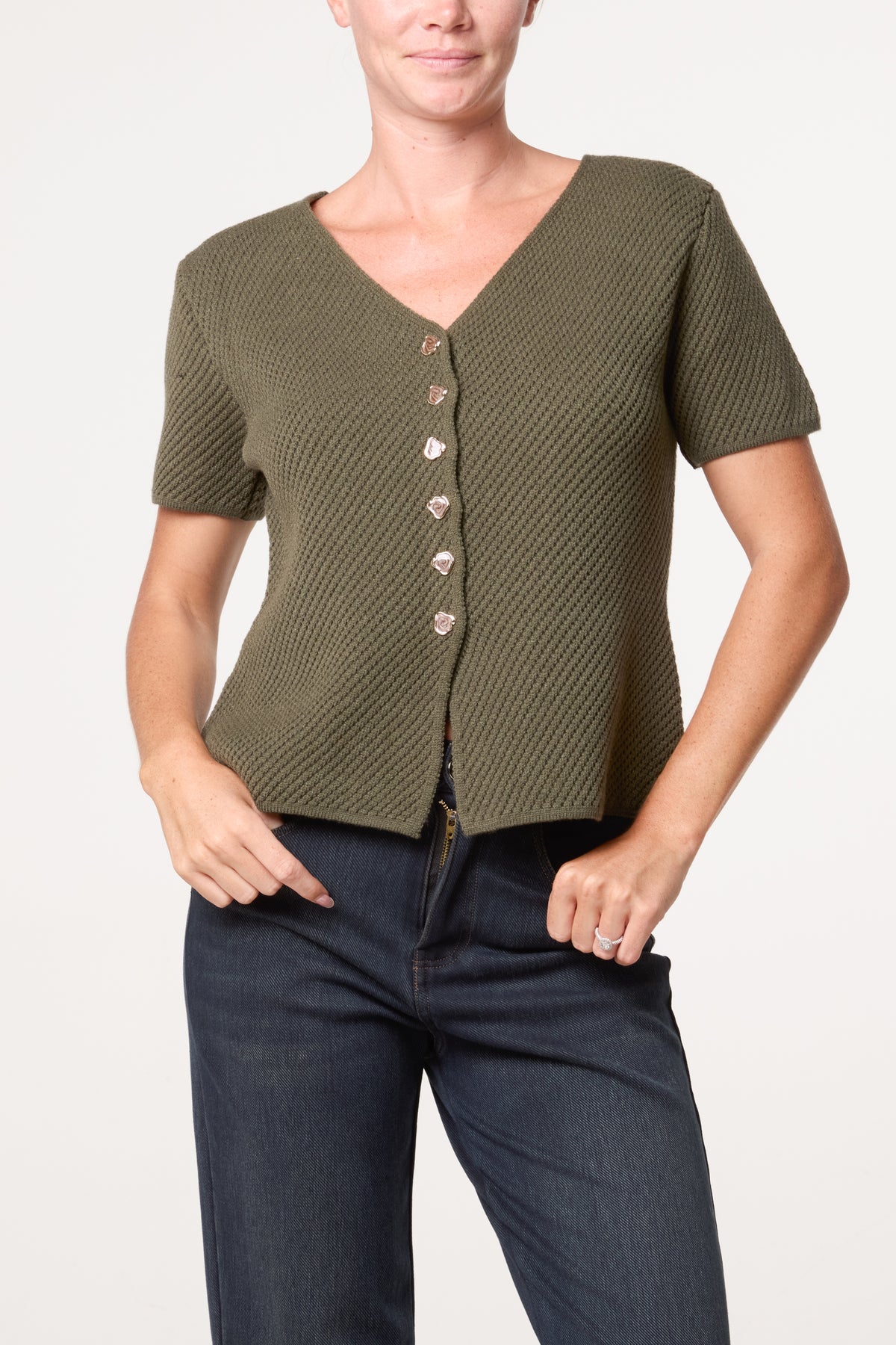 Button Through Essential Peplum Top