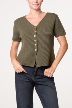 Button Through Essential Peplum Top