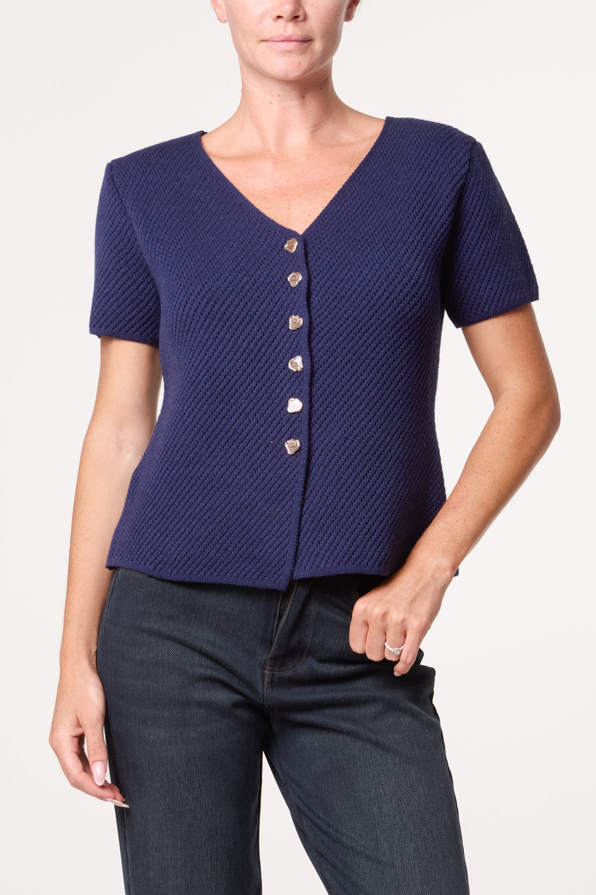 Button Through Essential Peplum Top