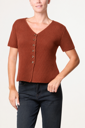 Button Through Essential Peplum Top