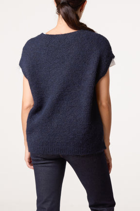 Fluffly Knitted V-Neck Vest