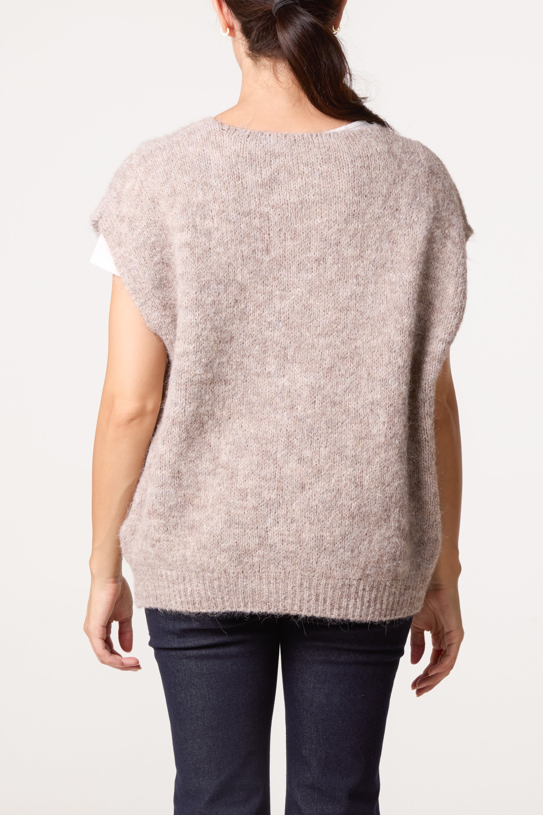 Fluffly Knitted V-Neck Vest