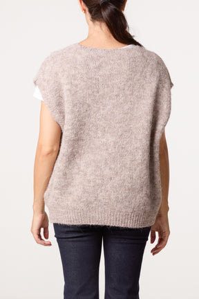 Fluffly Knitted V-Neck Vest