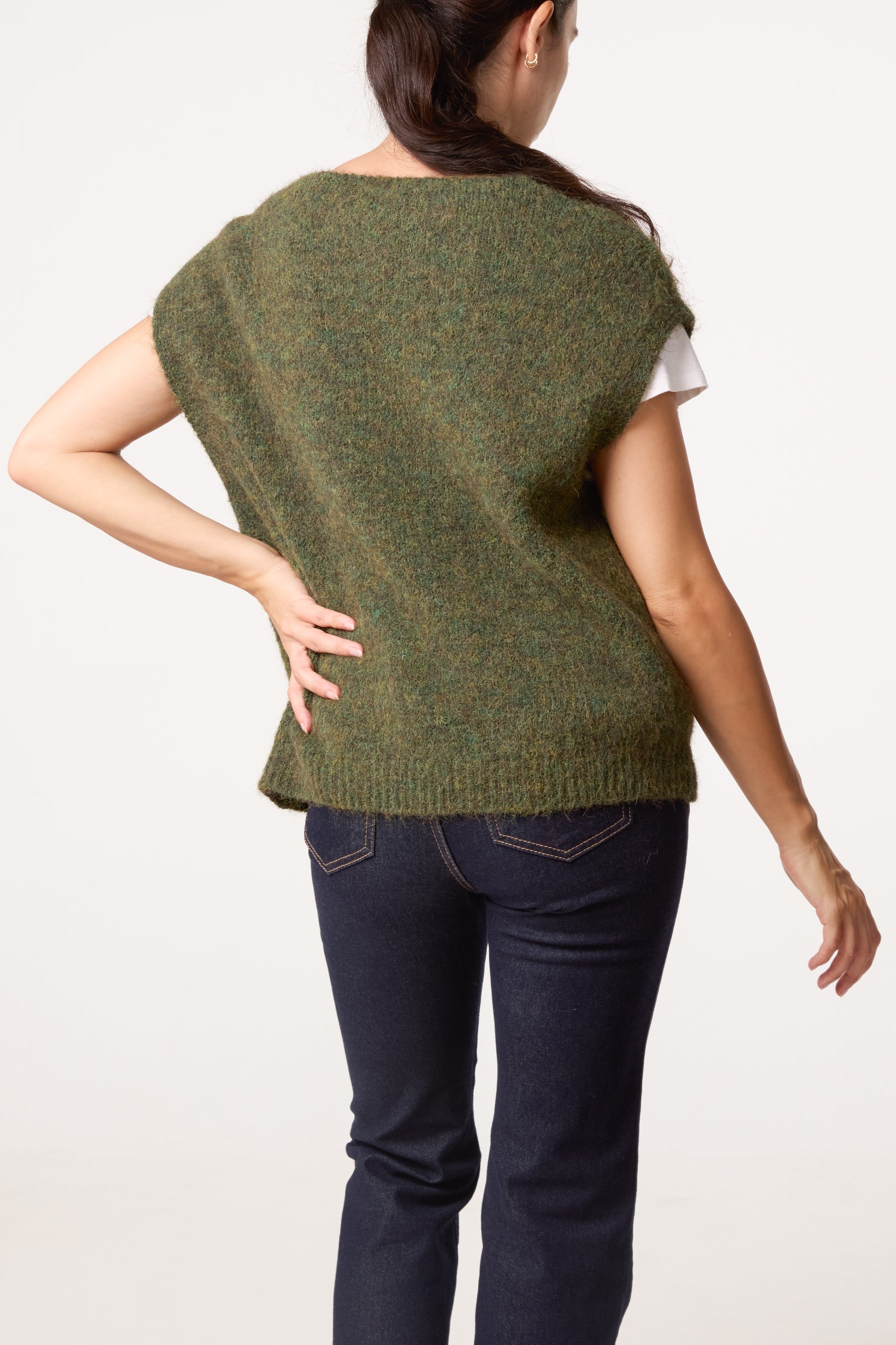 Fluffly Knitted V-Neck Vest
