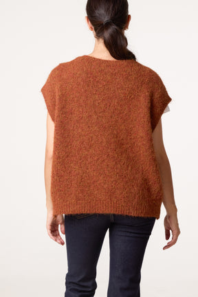 Fluffly Knitted V-Neck Vest