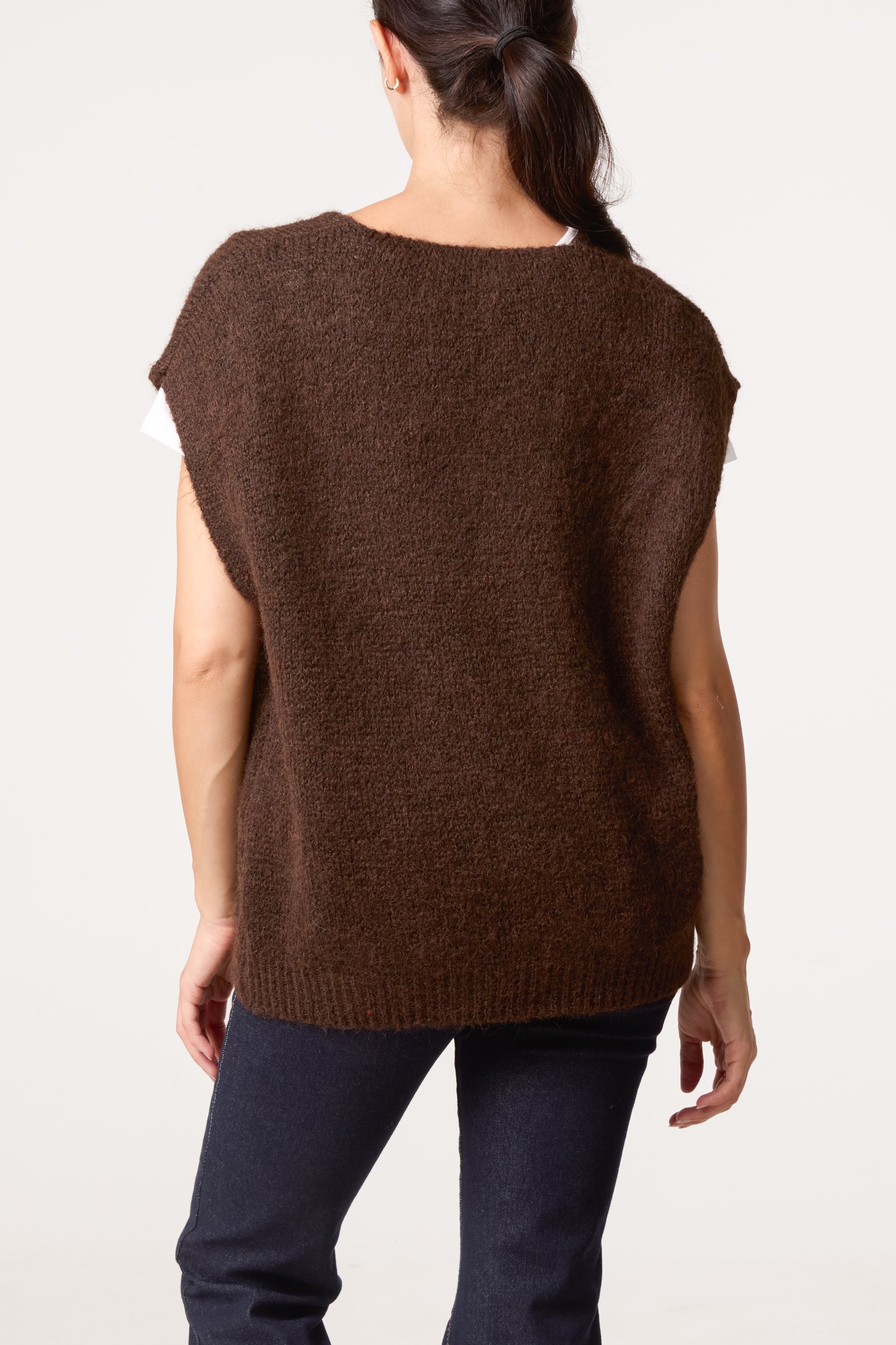 Fluffly Knitted V-Neck Vest