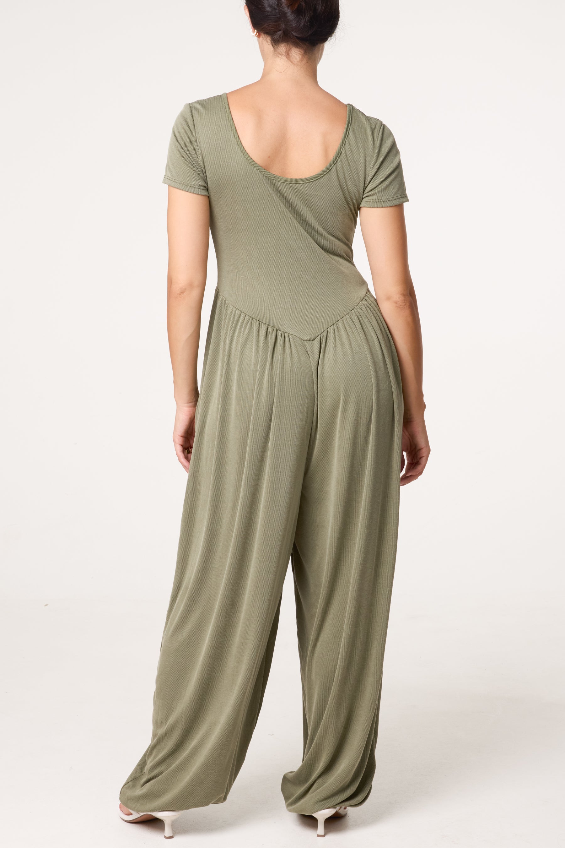 Cuffed Round Neck Essential Jumpsuit