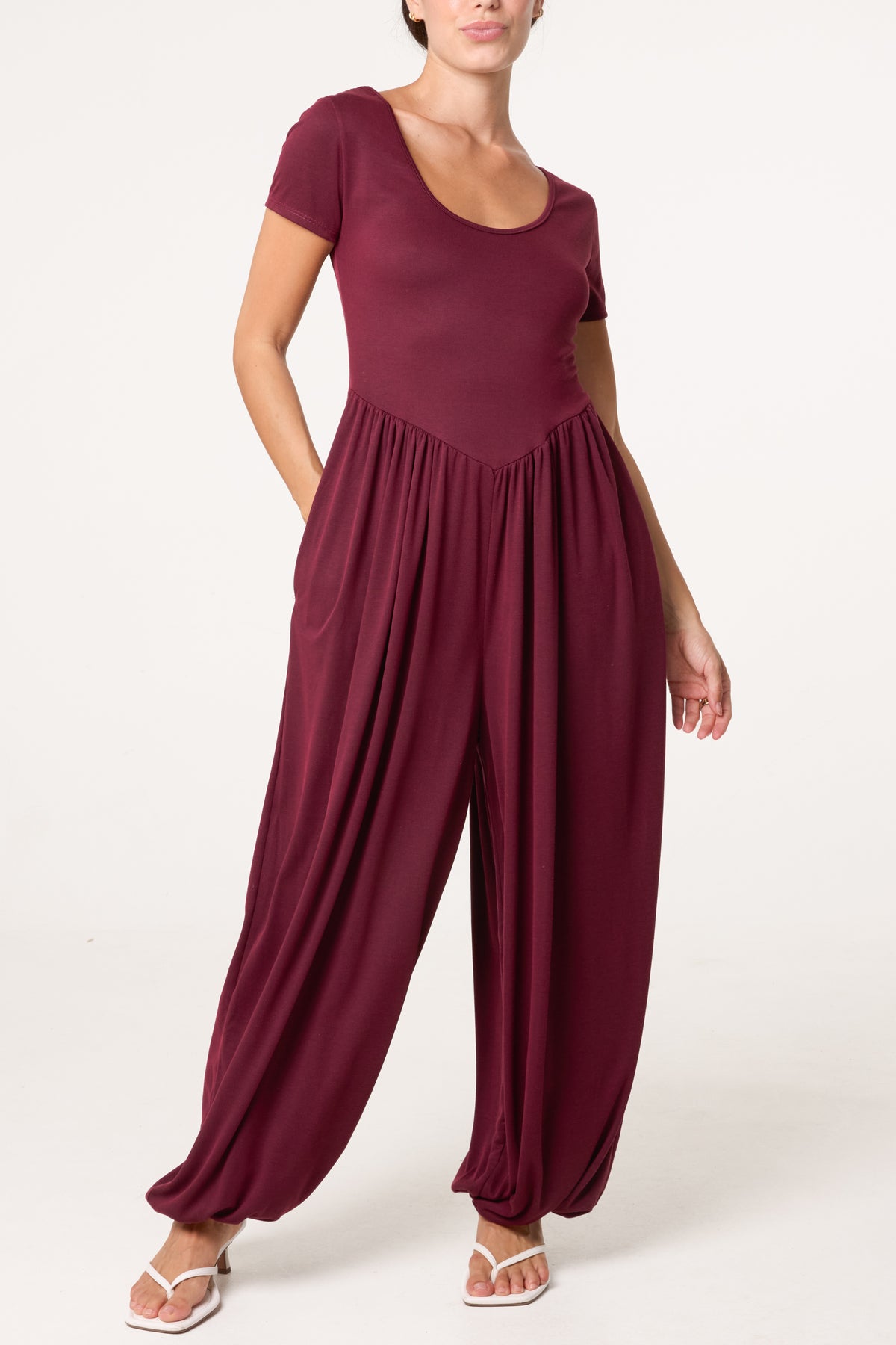 Cuffed Round Neck Essential Jumpsuit