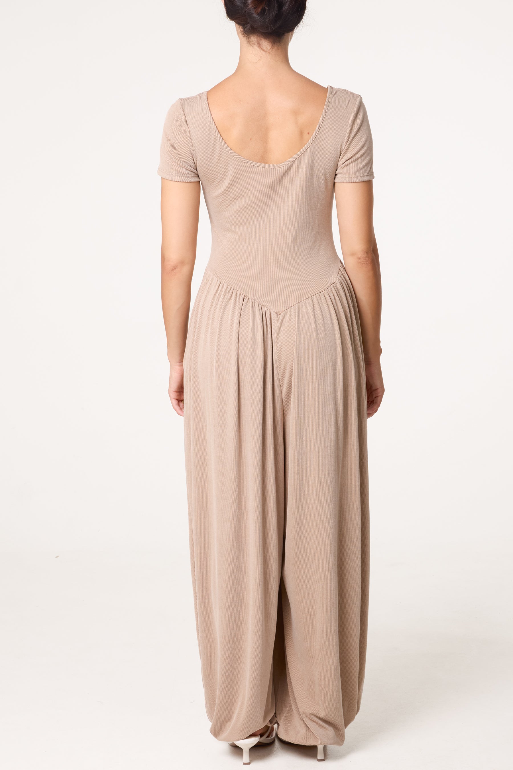 Cuffed Round Neck Essential Jumpsuit