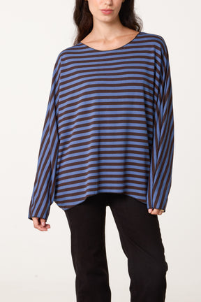 Graphic Oversized Striped Top