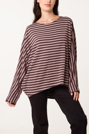 Graphic Oversized Striped Top