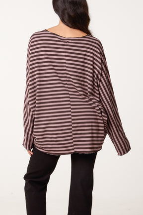 Graphic Oversized Striped Top