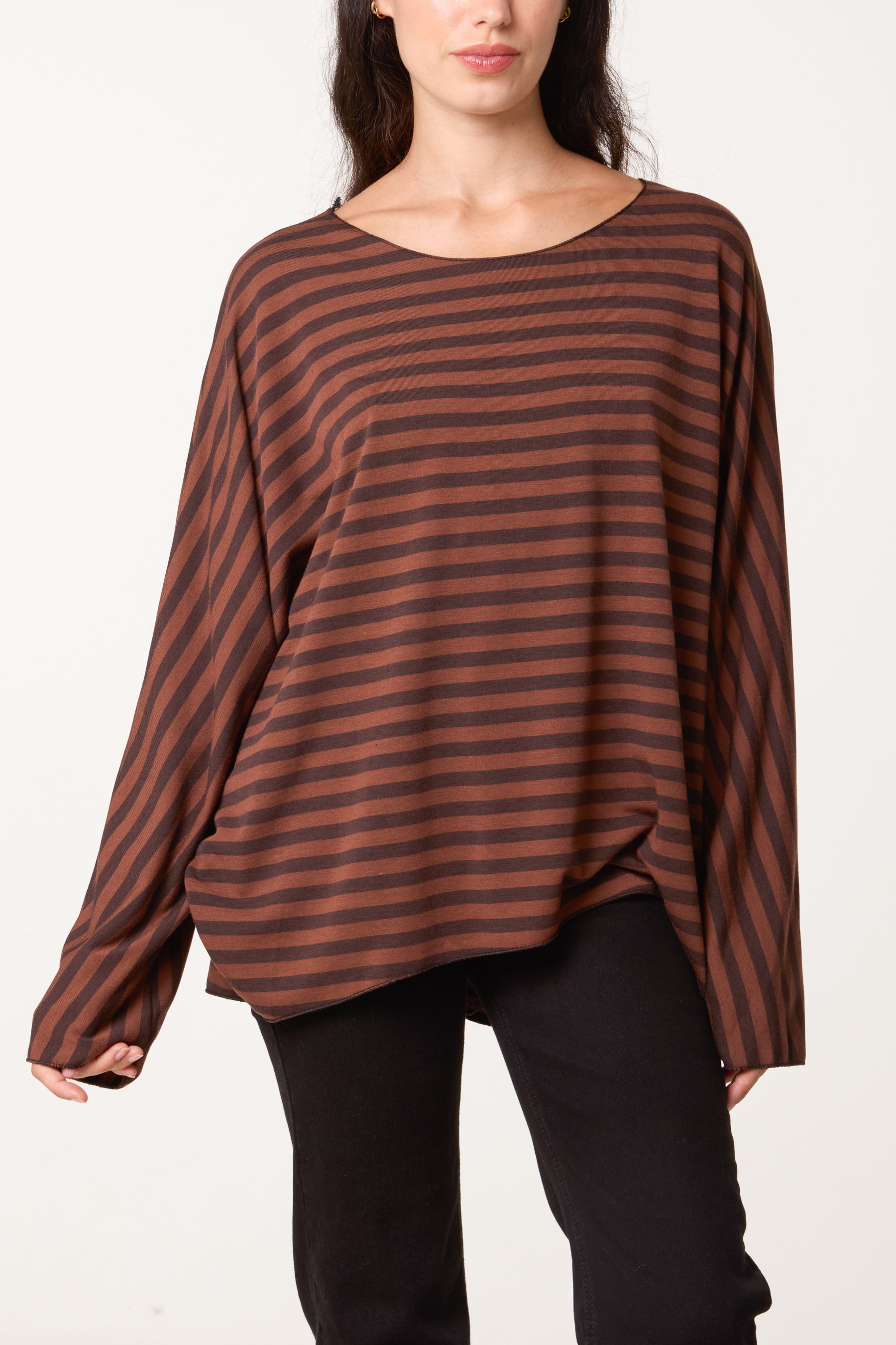 Graphic Oversized Striped Top