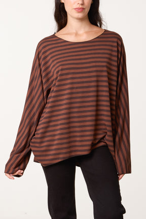 Graphic Oversized Striped Top