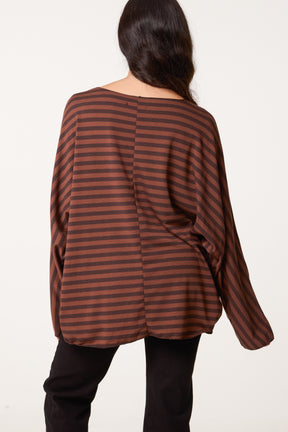 Graphic Oversized Striped Top