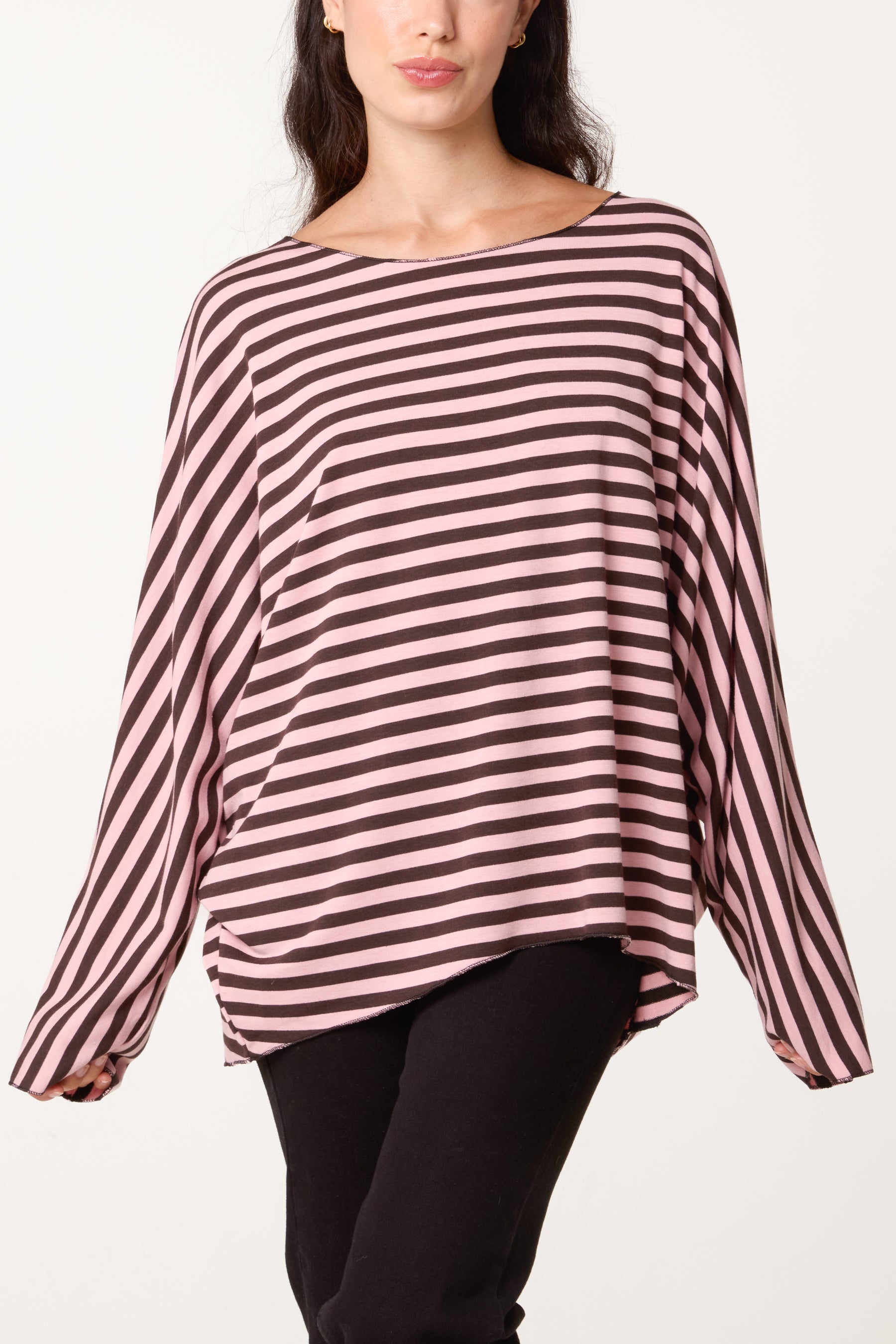 Graphic Oversized Striped Top