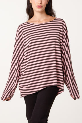 Graphic Oversized Striped Top