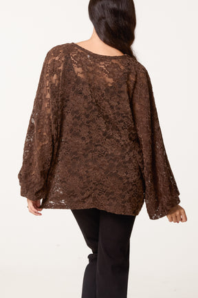 Flowerly Lace Long Sleeve Blouse