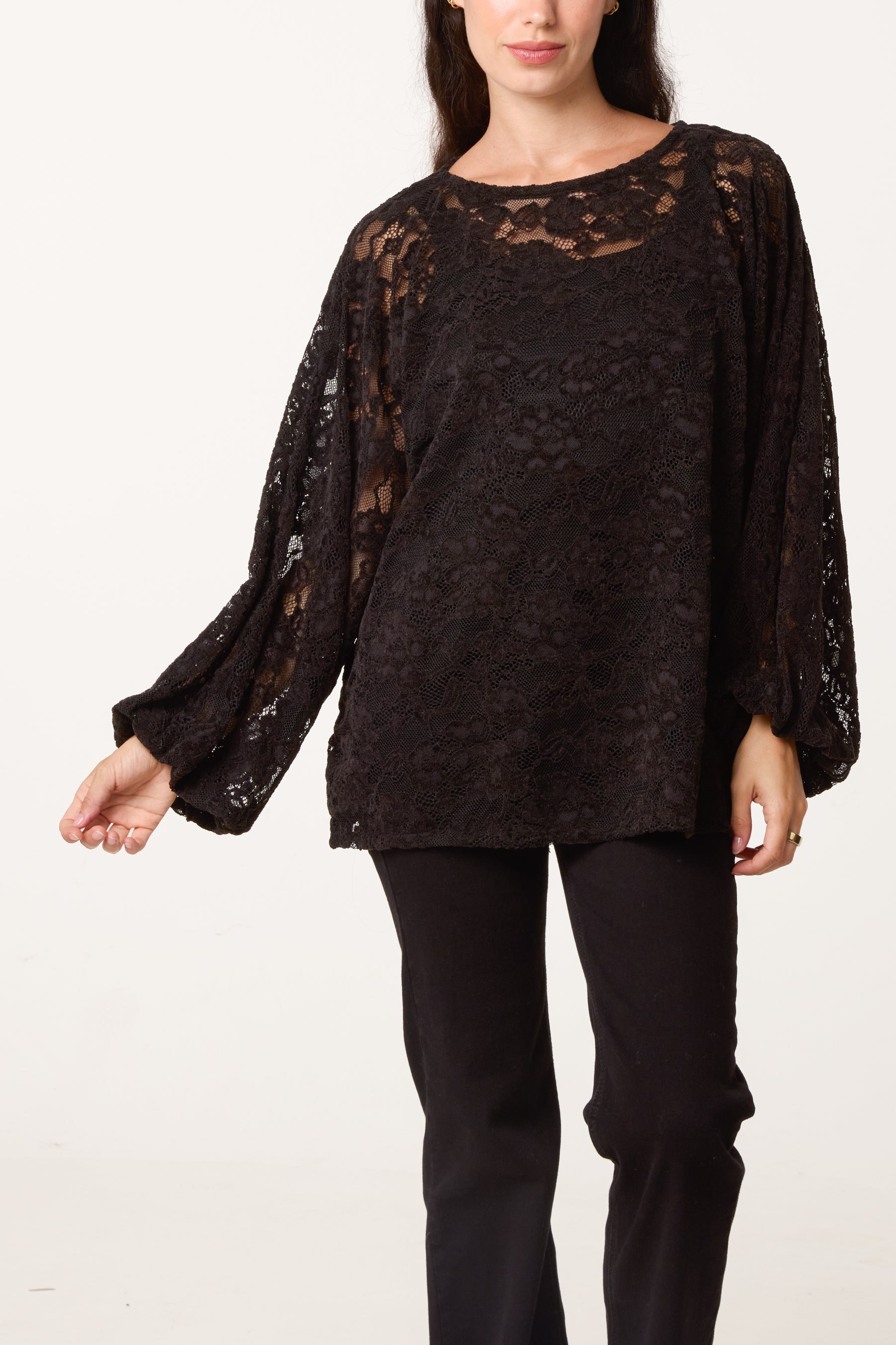 Flowerly Lace Long Sleeve Blouse