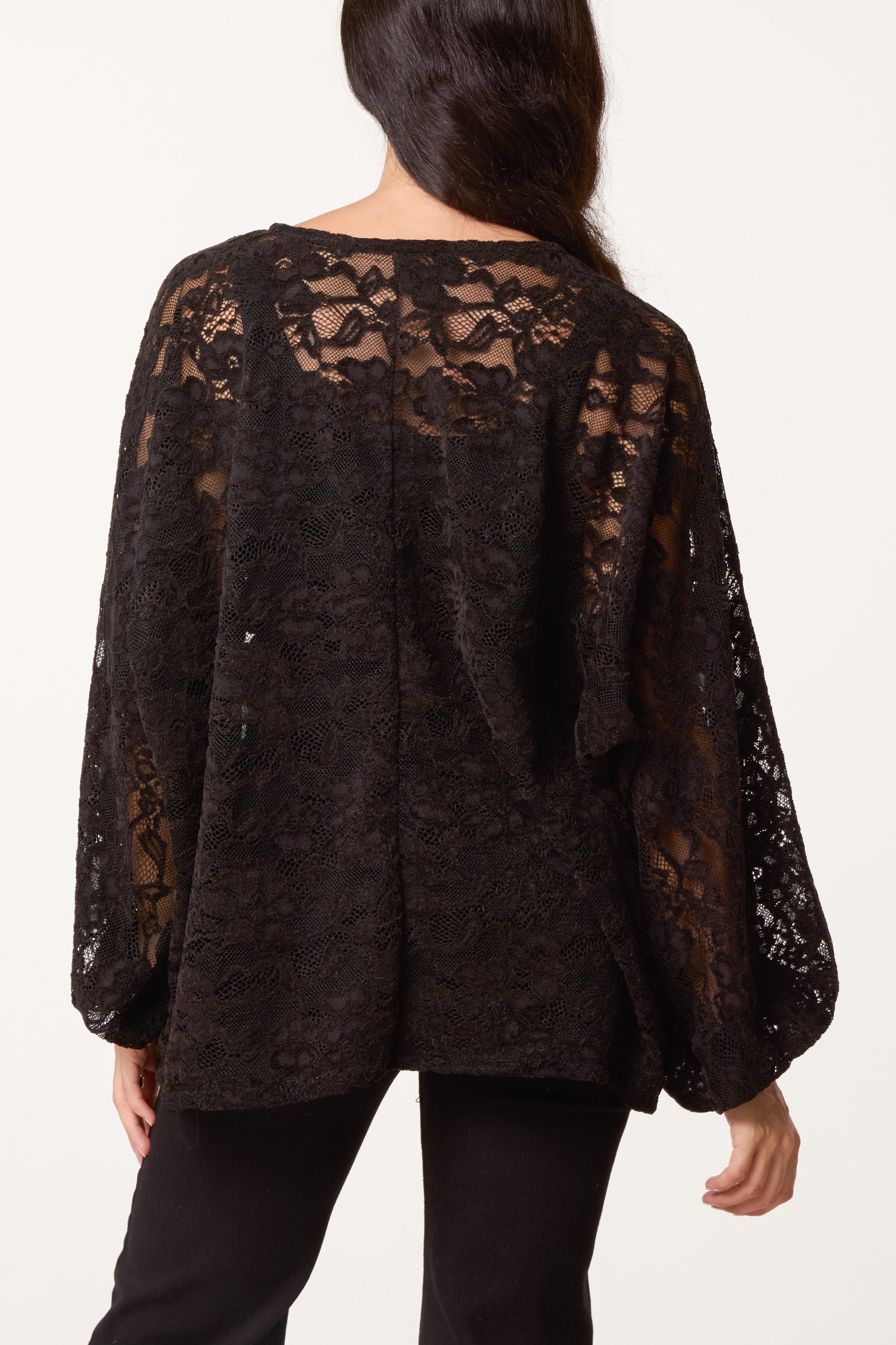 Flowerly Lace Long Sleeve Blouse