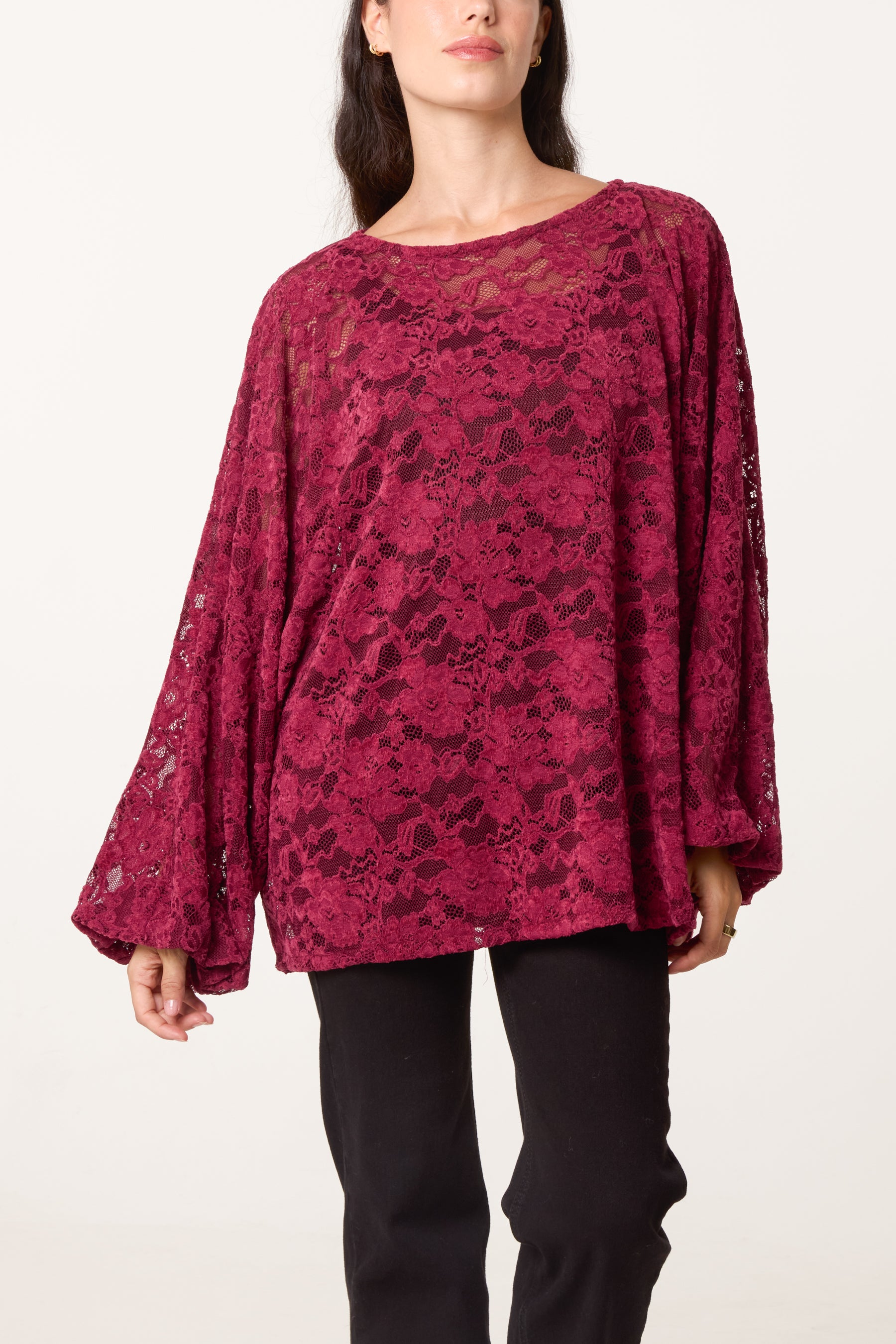 Flowerly Lace Long Sleeve Blouse