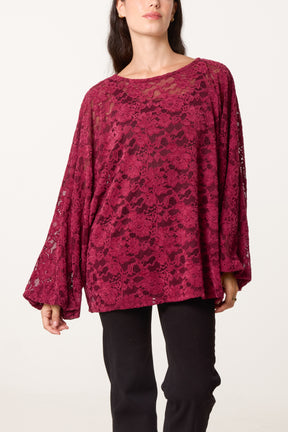 Flowerly Lace Long Sleeve Blouse