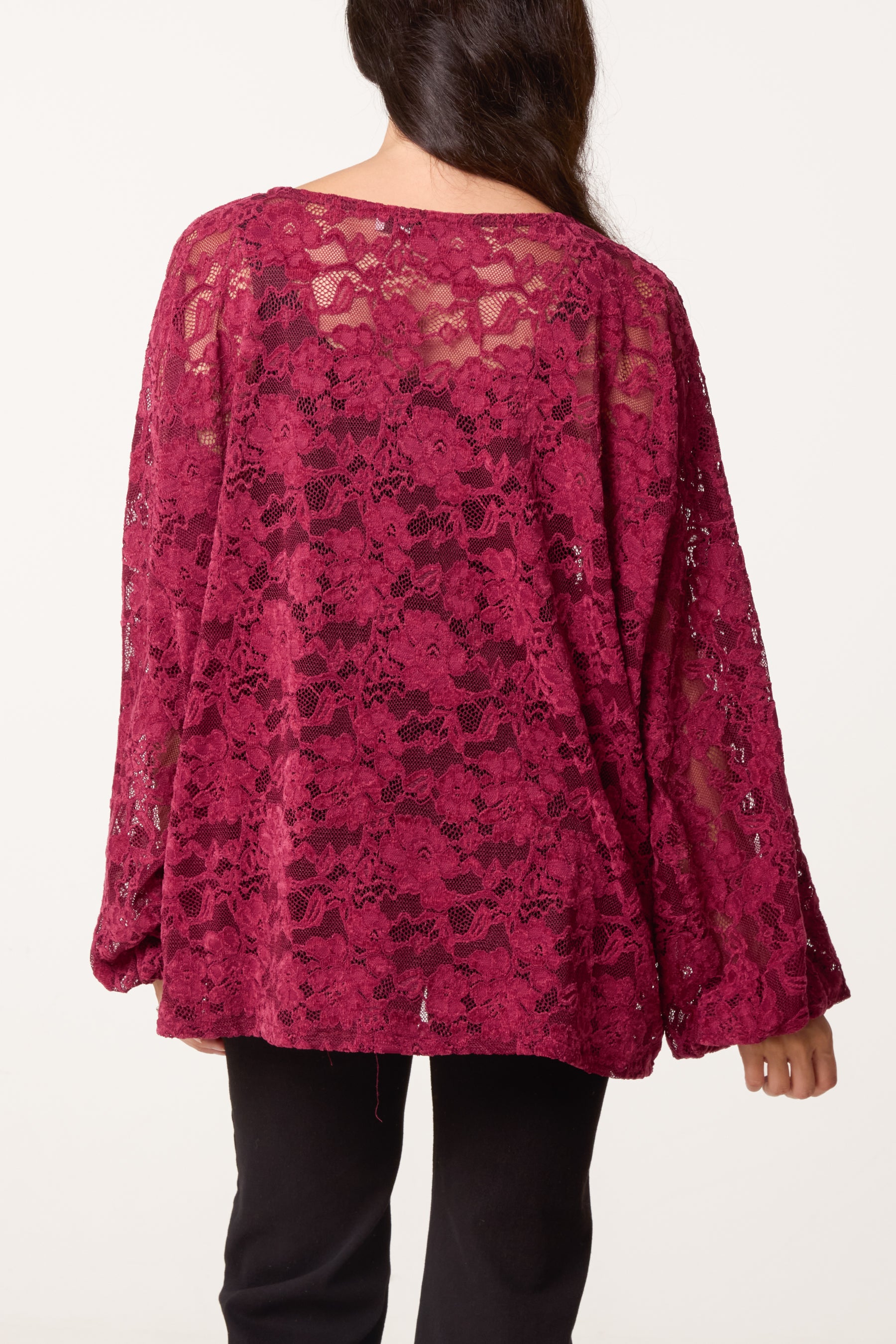 Flowerly Lace Long Sleeve Blouse
