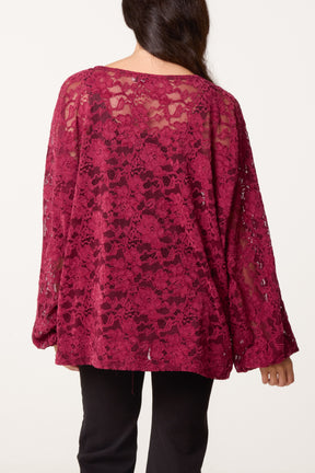 Flowerly Lace Long Sleeve Blouse