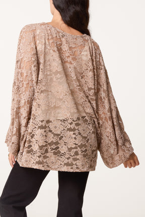 Flowerly Lace Long Sleeve Blouse