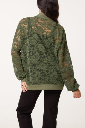Zip Through Lace Jacket With Pockets