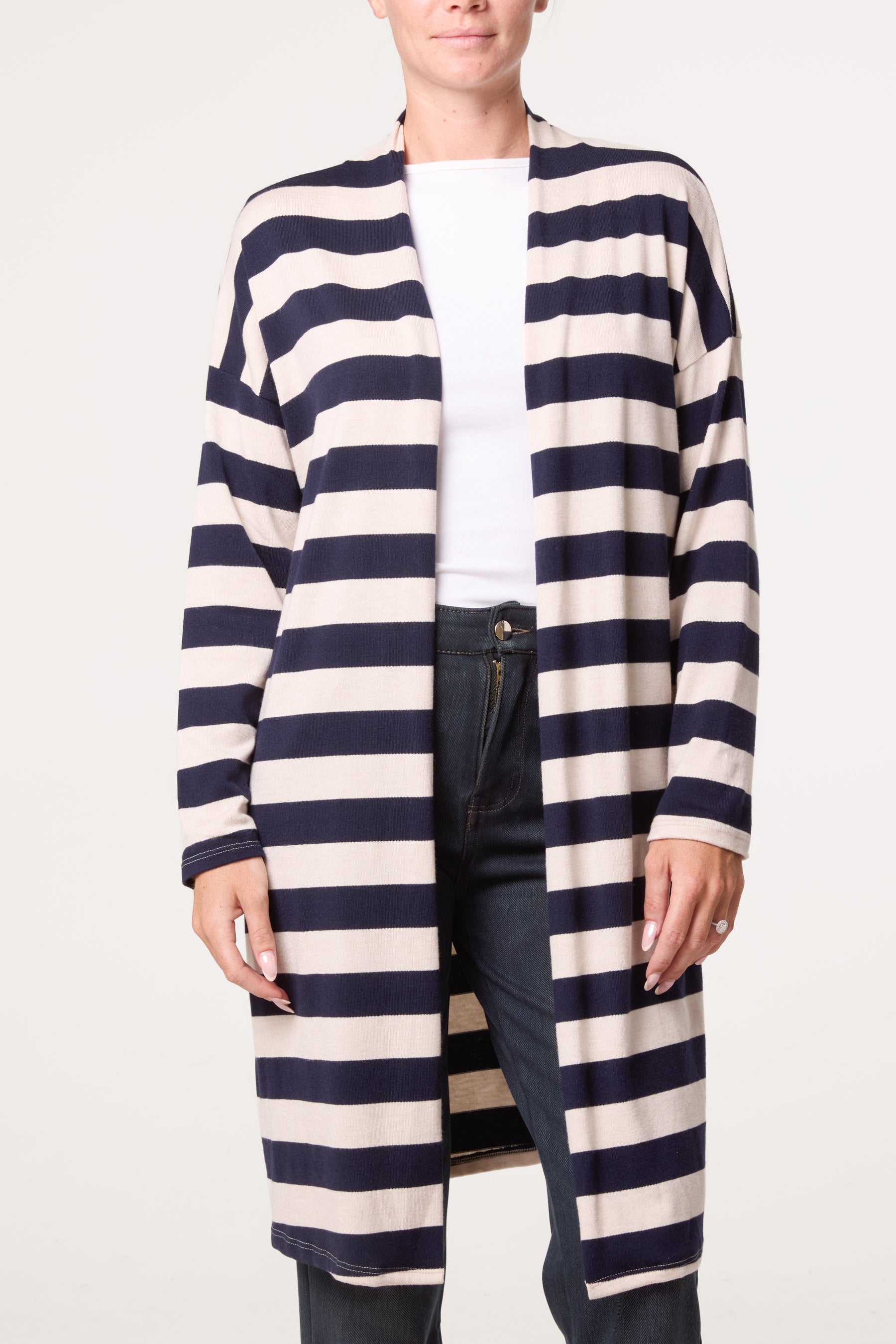 Striped Long Cardigan