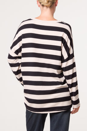 Striped V Neck Top
