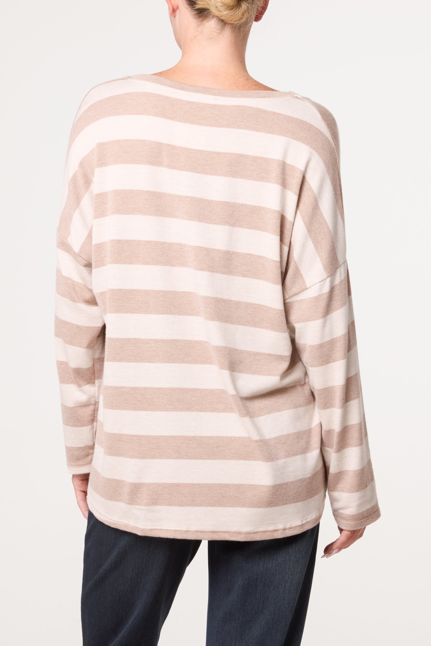 Striped V Neck Top