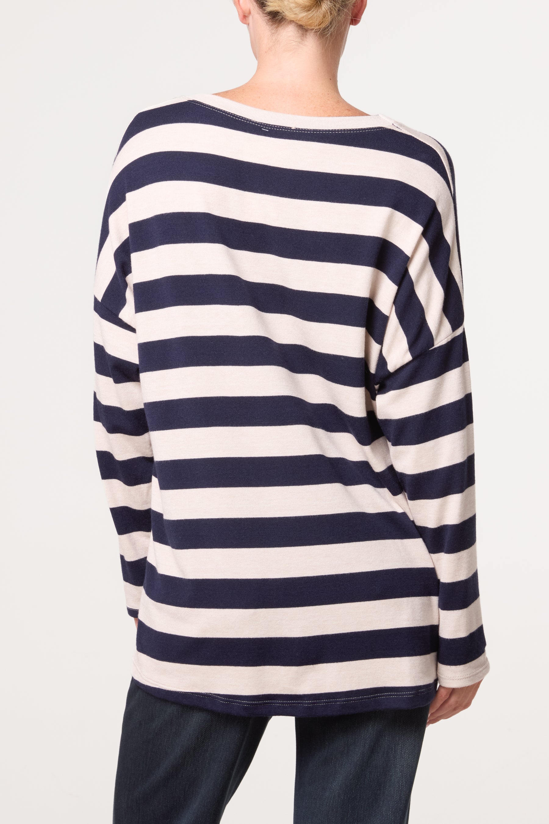 Striped V Neck Top
