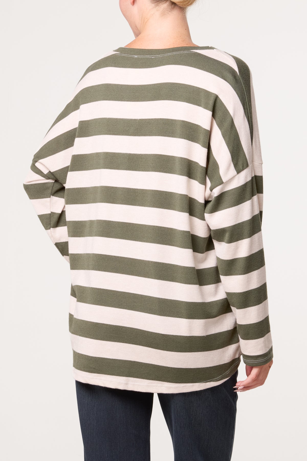 Striped V Neck Top