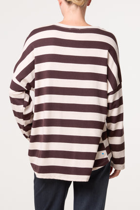 Striped V Neck Top