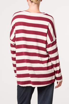 Striped V Neck Top