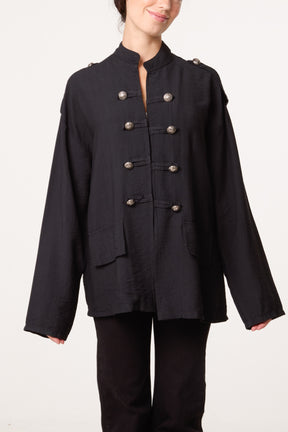 Cotton Military Band Tailored Jacket