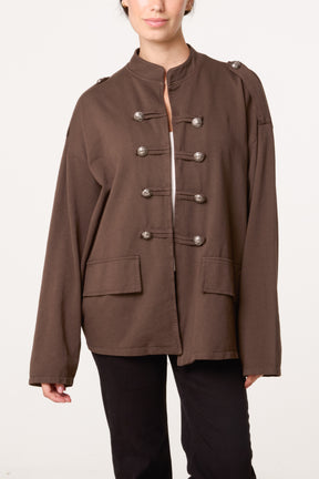 Cotton Military Band Tailored Jacket