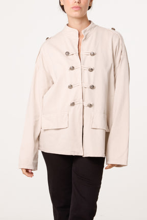 Cotton Military Band Tailored Jacket