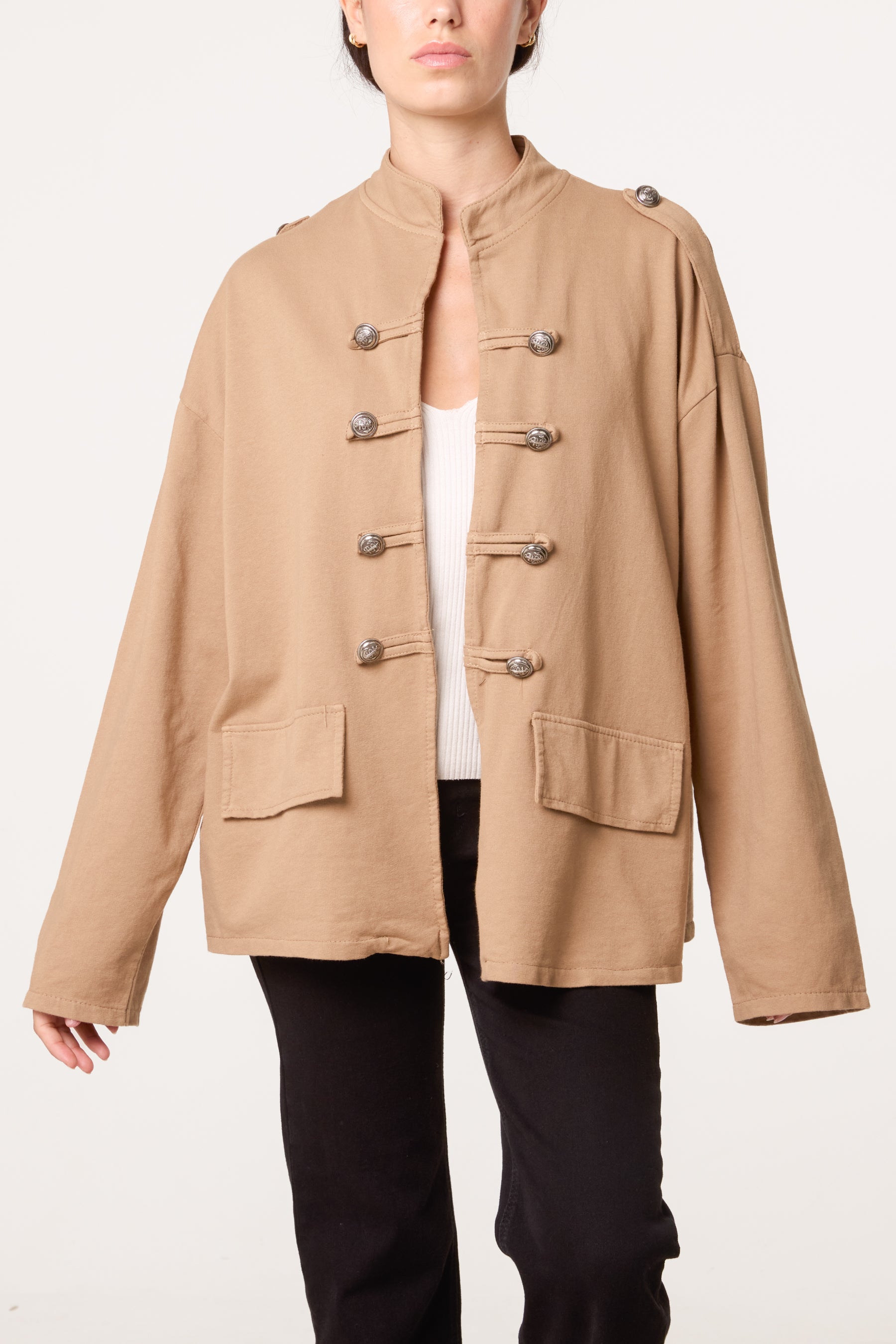 Cotton Military Band Tailored Jacket